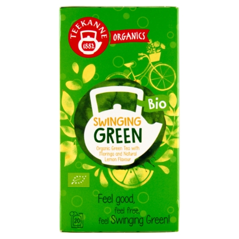 Teekanne Swinging Green bio zelený čaj s moringou a přírodním citrónovým aroma 20 x 1,75g (35g)