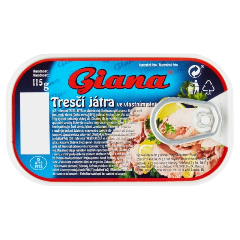 Giana Tresčí játra ve vlastním oleji 115g