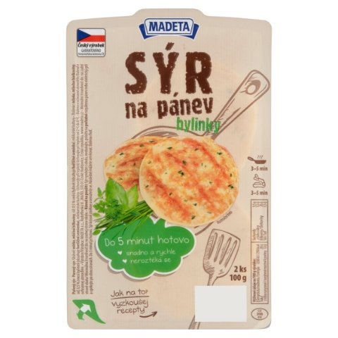 Madeta Sýr na pánev bylinky 2 ks 100g