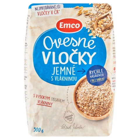 Emco Ovesné vločky jemné s vlákninou 500g