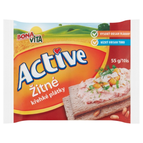 Bona Vita Active Křehké plátky žitné 10 ks 55g