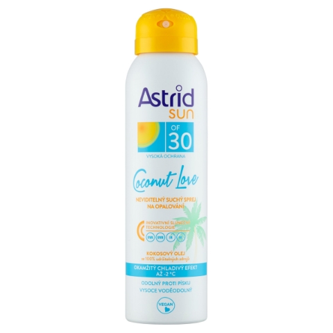 Astrid Sun Coconut Love neviditelný suchý sprej na opalování OF 30 150ml