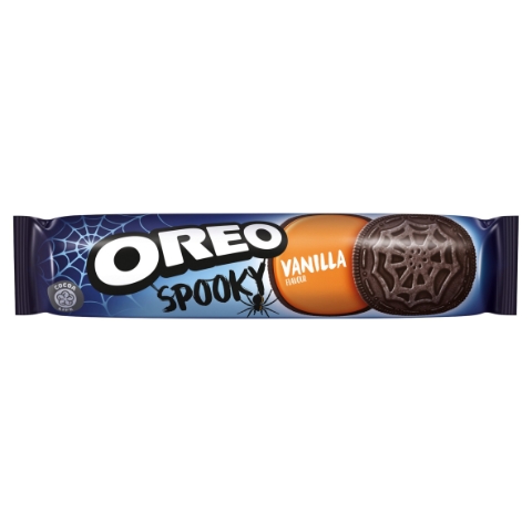 Oreo Spooky sušenky s náplní s vanilkovou příchutí 154g