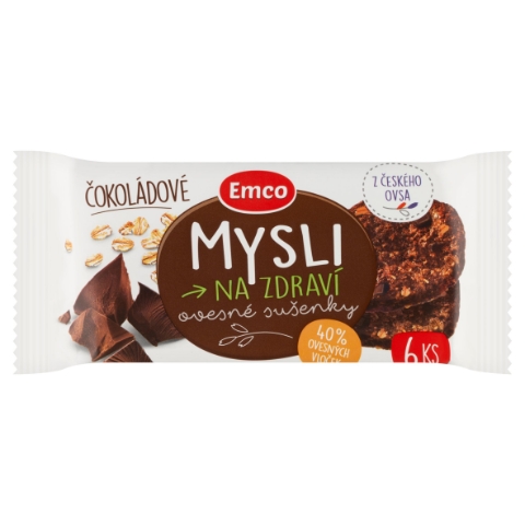 Emco Mysli na Zdraví Ovesné sušenky čokoládové 6 ks 60g