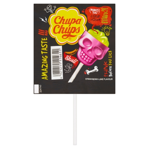 Chupa Chups 3D Skull Strawberry-Lime lízátko 15g