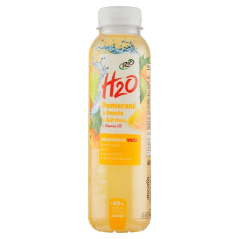 Rio H2O Vitaminová voda pomeranč a limeta s dužninou 400ml