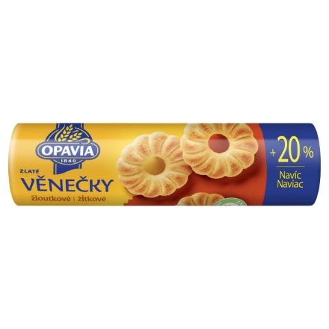 Opavia Zlaté Věnečky kakaové sušenky + 20% navíc 185g