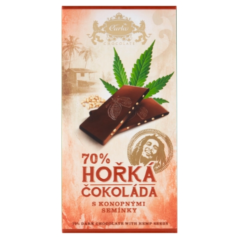 Carla 70% hořká čokoláda s konopnými semínky 80g