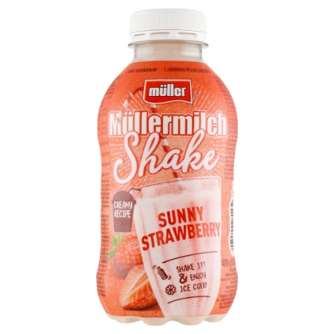 Müller Müllermilch Shake mléčný nápoj s jahodovou příchutí 400g