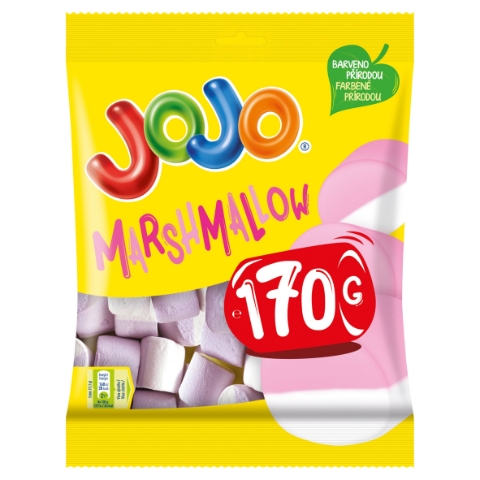 JOJO Marshmallow pěnové bonbóny s příchutí jahody a vanilky 170g
