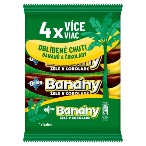 ORION Banány v čokoládě Multipack 4 x 45g