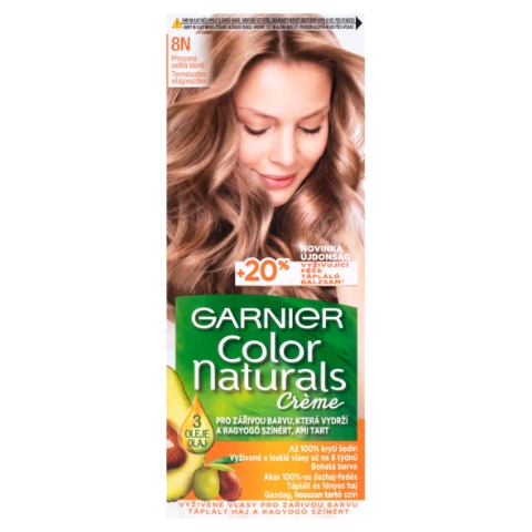 Garnier Color Naturals permanentní barva na vlasy 8 N Přirozená světlá blond, 60 +40 +12 ml