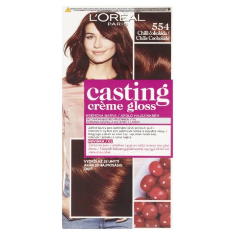 L'Oréal Paris Casting Creme Gloss semipermanentní barva na vlasy 554 chilli čokoláda,48 +72 +60 ml
