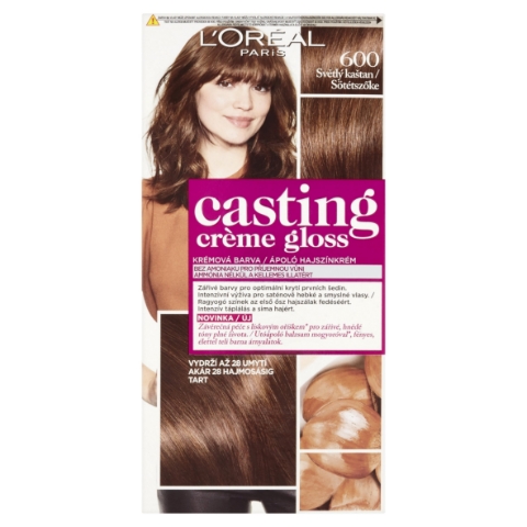 L'Oréal Paris Casting Creme Gloss semipermanentní barva na vlasy 600 světlý kaštan, 48 +72 +60 ml