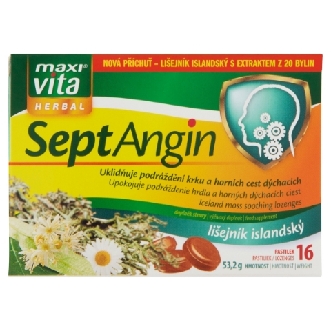 Maxi Vita Herbal SeptAngin lišejník islandský 16 pastilek 53,2g