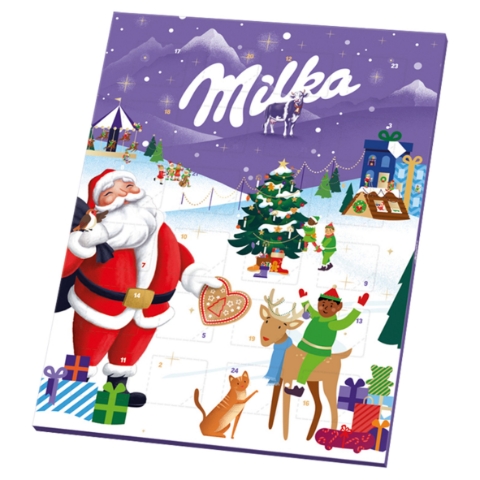 Milka adventní kalendář, mléčná čokoláda 90g