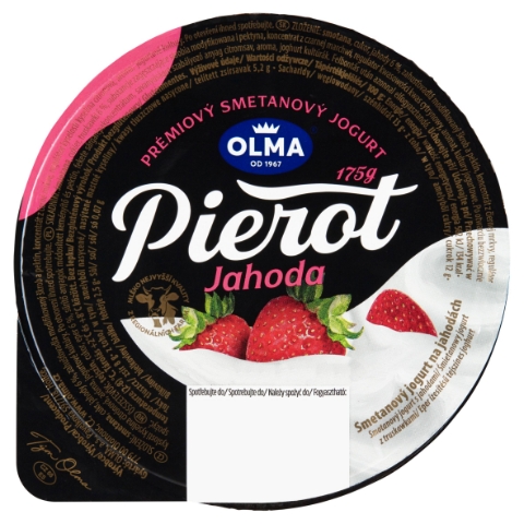 Olma Pierot Smetanový jogurt na jahodách 175g