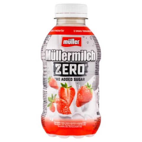Müller Müllermilch Zero mléčný nápoj s jahodovou příchutí 400g