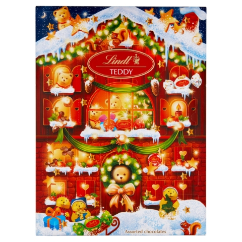 Lindt Teddy mléčná čokoláda, bílá a mléčná čokoláda s různými náplněmi 170g