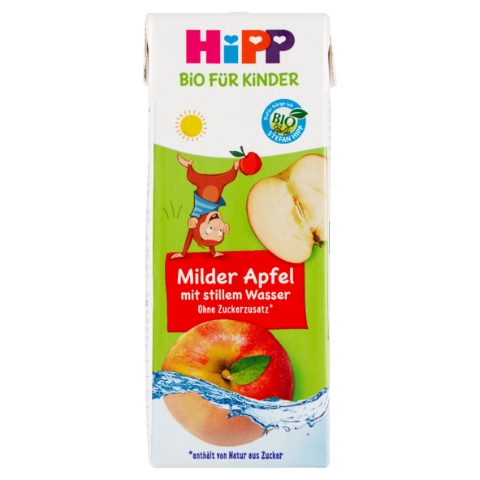 HiPP Bio nápoj jemné jablko s neperlivou pramenitou vodou od 1+ 200ml