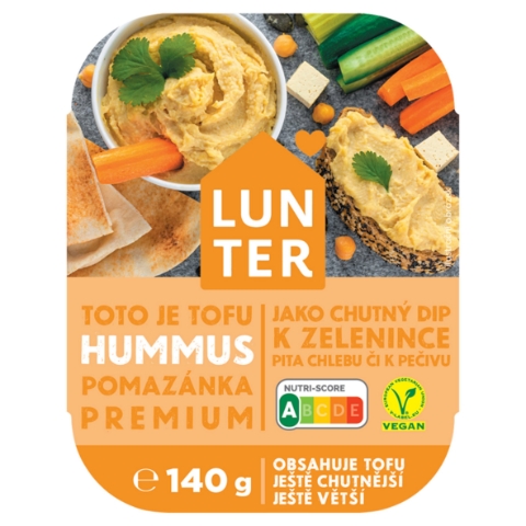 Lunter Rostlinná pomazánka z cizrny a tofu s česnekem 140g