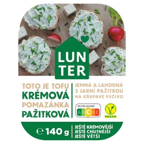 Lunter Tofu krémová rostlinná pomazánka s pažitkou 140g