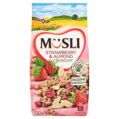 Bona Vita Zapékané müsli s jahodami a mandlemi 700g
