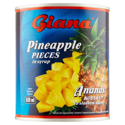 Giana Ananas kousky ve sladkém nálevu 850g