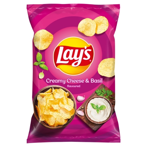Lay's Smažené bramborové lupínky s příchutí smetanového sýra a bazalky 60g