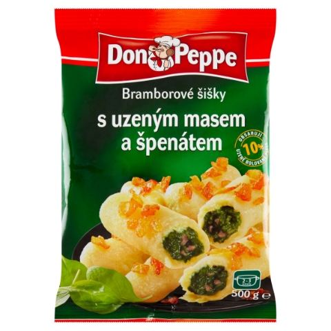 Don Peppe Bramborové šišky s uzeným masem a špenátem 500g