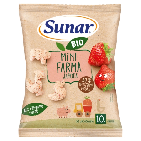 Sunar Bio křupky mini farma jahoda 18g