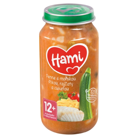 Hami Penne s mořskou štikou, rajčaty a cuketou od ukončeného 12. měsíce 250g