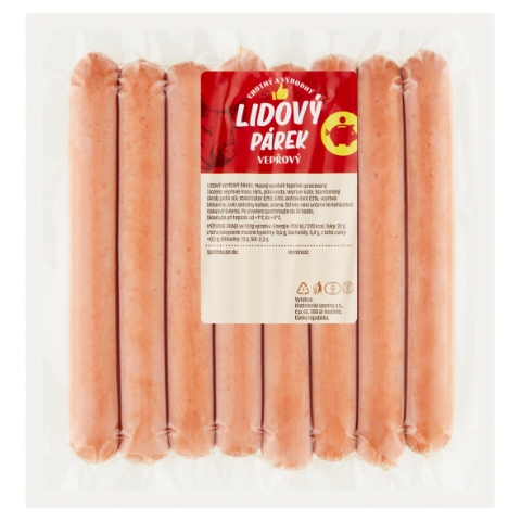 Kostelecké Uzeniny Lidový párek vepřový 0,340kg