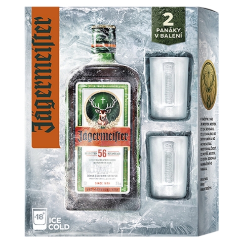 Jägermeister 700ml + 2 skleničky