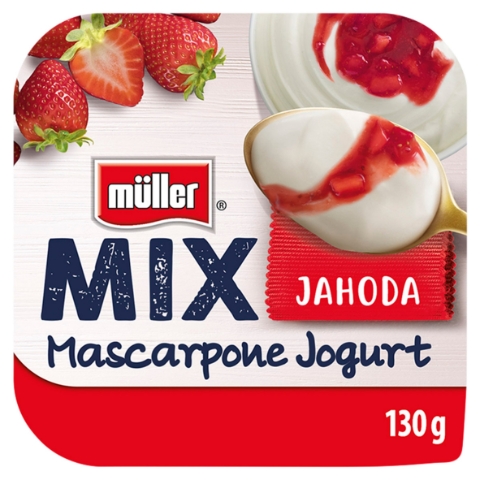 Müller Mix Jogurt s mascarpone a jahodami 130g