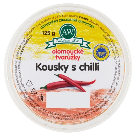 A.W. Olomoucké tvarůžky kousky s chilli 125g