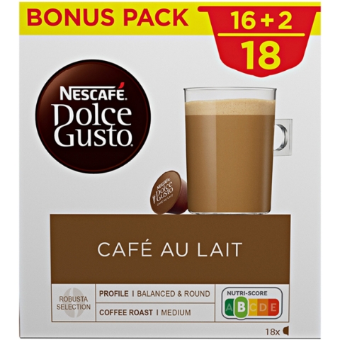 NESCAFÉ Dolce Gusto Café au Lait - kávové kapsle - 18 ks