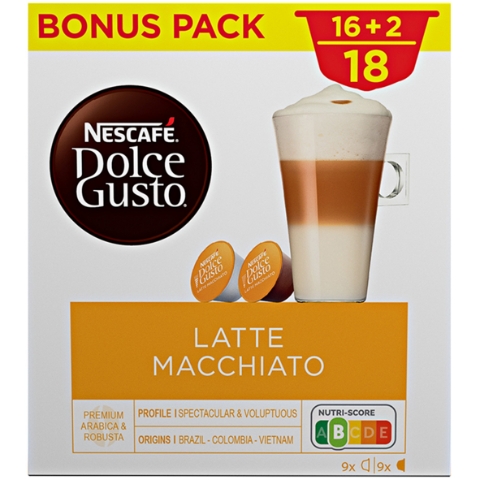 NESCAFÉ Dolce Gusto Latte Macchiato - kávové kapsle - 18 ks