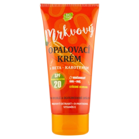 VIVACO Bio Mrkvový opalovací krém s beta-karotenem SPF 20 200ml