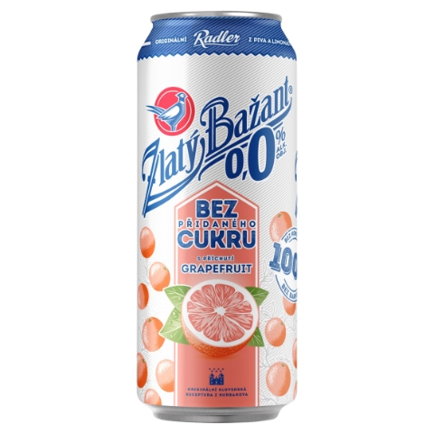 Zlatý Bažant Radler bez přidaného cukru s příchutí grapefruit 500ml