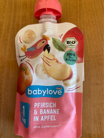babylove
bio příkrm jablko, broskev & banány, 100 g