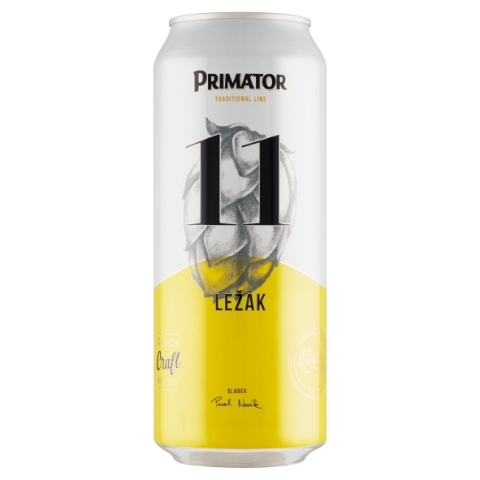 Primátor 11 pivo světlý ležák 0,5l