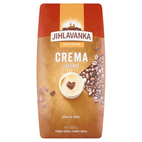 Jihlavanka Crema Intense pražená zrnková káva 1000g