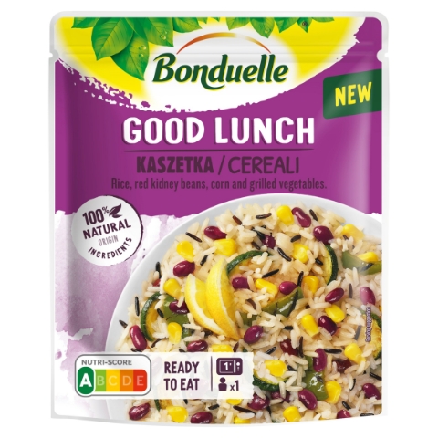 Bonduelle Good Lunch sterilovaná směs červených fazolí, rýže, kukuřice, grilované zeleniny 250g