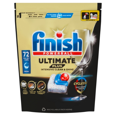 Finish Powerball Ultimate Plus All in 1 Regular kapsle do myčky nádobí 72 ks 878,4g