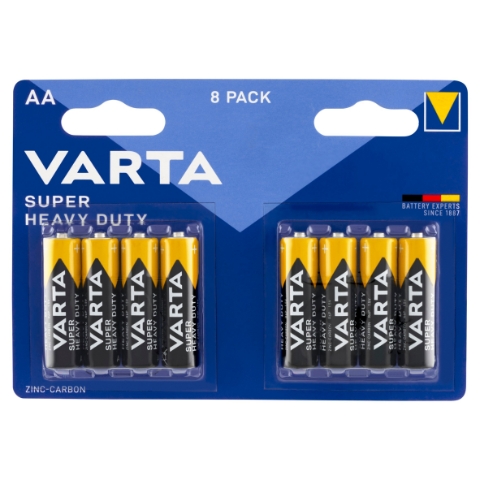 Varta Super Heavy Duty AA zinko-uhlíkové baterie 8 ks