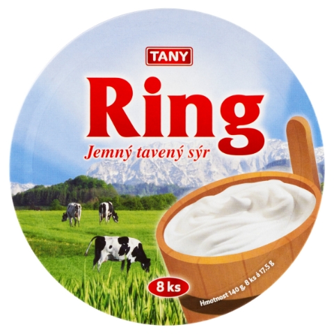 Tany Ring jemný tavený sýr 8 x 17,5g (140g)