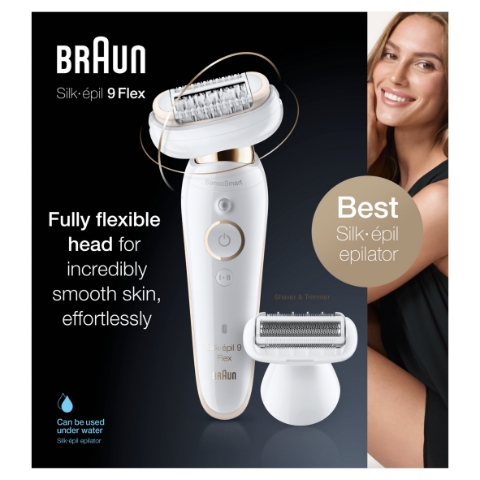 Braun Silk-épil 9 Flex, Epilátor Pro Snazší Odstranění Chloupků, 4 Nástavce, Pouzdro, 9-006 Flex