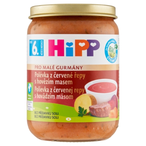 HiPP Bio polévka z červené řepy s hovězím masem 190g