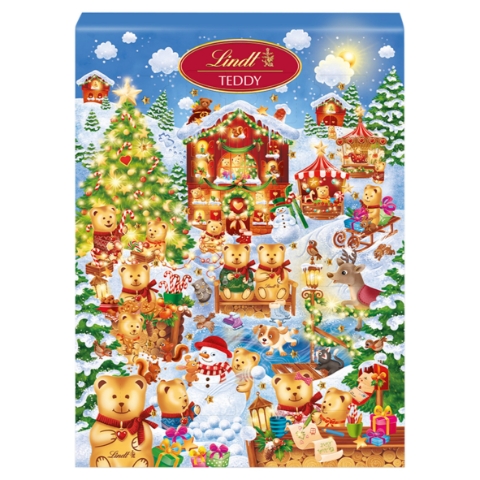 Lindt Teddy kolekce mléčná čokoláda, mléčná a bílá čokoláda s různými náplněmi 265g
